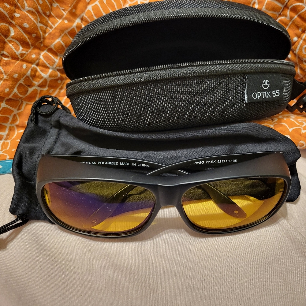 OPTIX 55 Polarized Night Vision Glasses. Can be worn by man or woman.